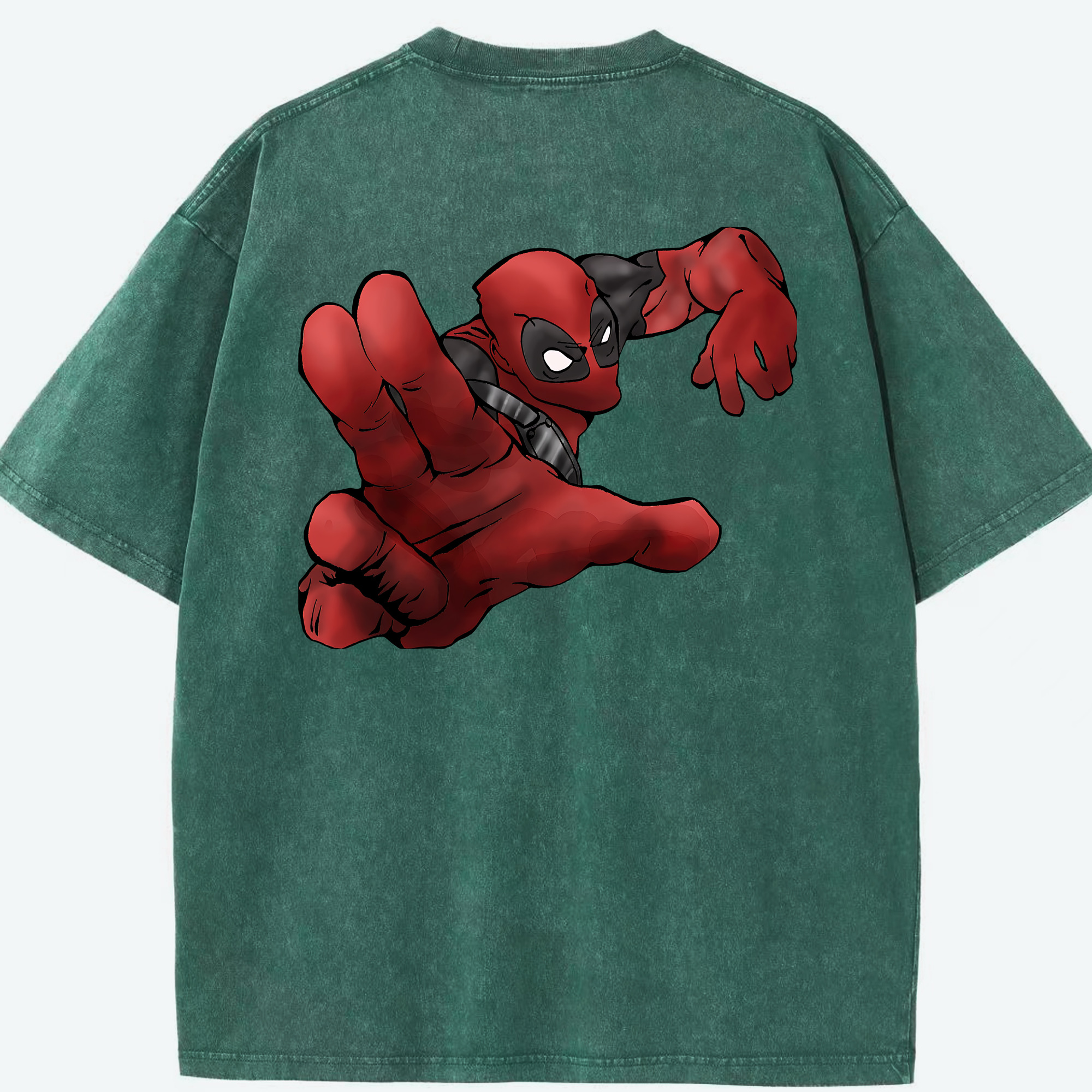 （画像用） Deadpool デッドプール 綿100% ヴィンテージ風 半袖Tシャツ（背面プリント）